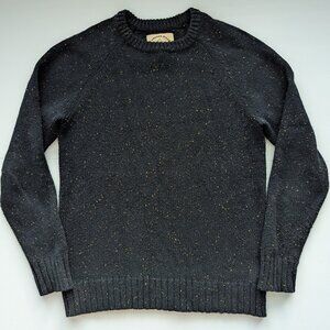 UO O'Hanlon Mills Navy Yellow/Orange Speck Donegal Sweater Men's Medium Raglan